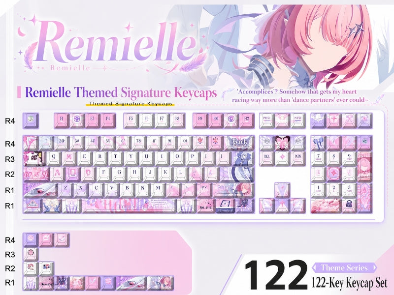 Zenless Zone Zero Keycap Set | Remielle Dan 122-Key PBT Custom Keyboard Keycaps