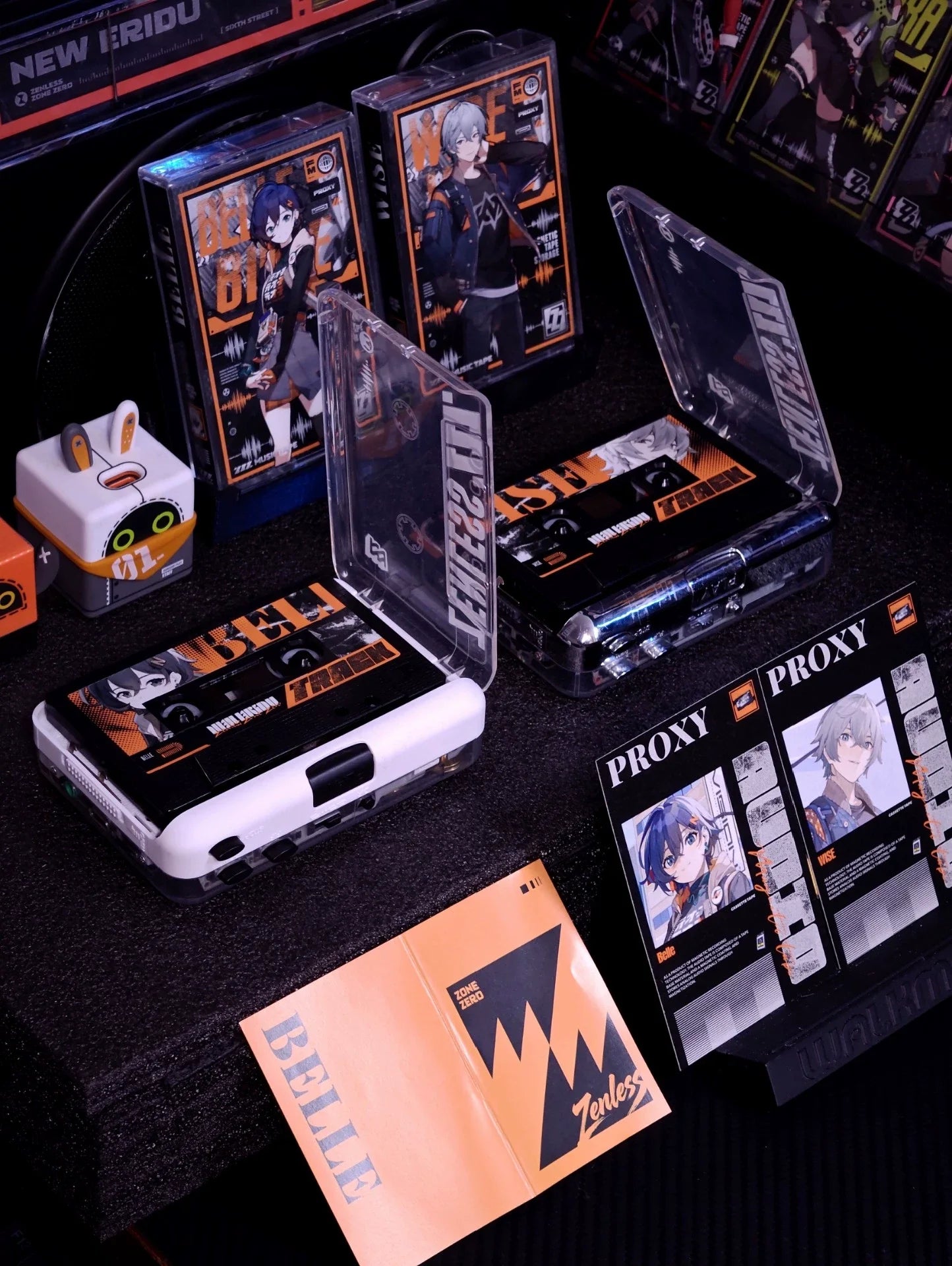 Zenless Zone Zero Inspired EZ-ZZZ Cassette Player | Black & White