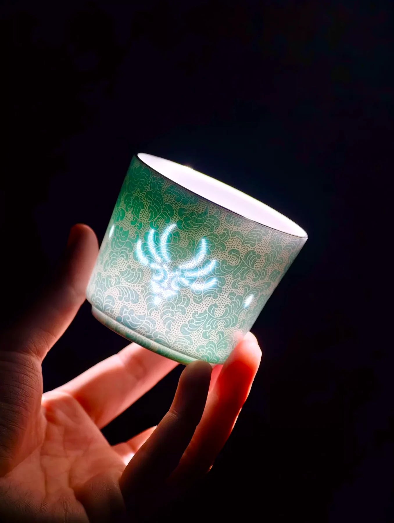 Genshin Impact Inspired Elemental Porcelain Cup | Anemo & Geo Platinum-Rim Editions