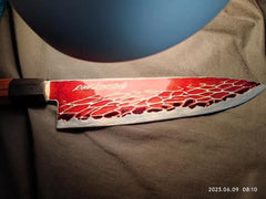 Evangelion LCL Ocean Theme - 36cm Japanese Chef's Knife, Deep-Etched Enamel & Transparent Glaze, Unique Text Customization