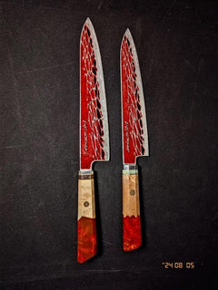 Evangelion LCL Ocean Theme - 36cm Japanese Chef's Knife, Deep-Etched Enamel & Transparent Glaze, Unique Text Customization