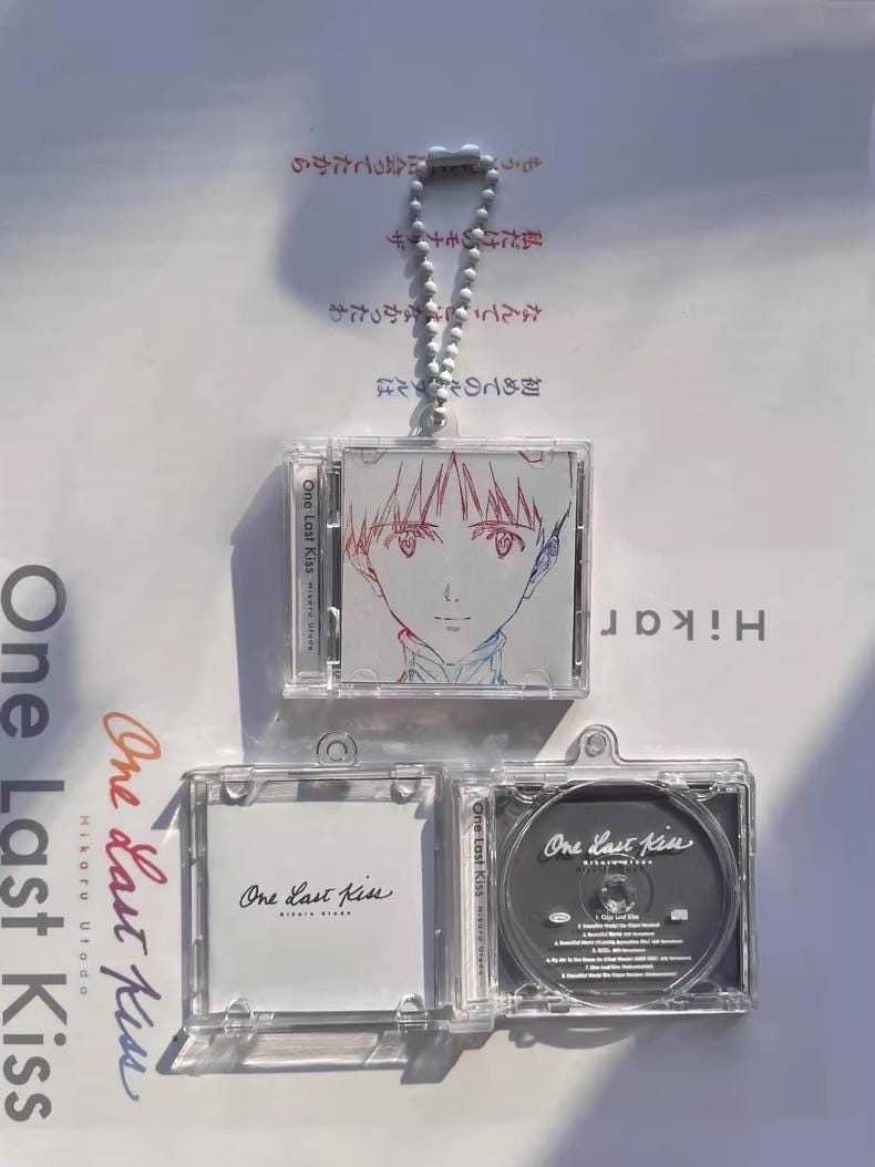 Shinji, Kaworu, Rei, Asuka Keychain & Mini CD - Evangelion One Last Kiss - Neon Genesis