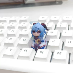 Genshin Impact Ganyu Chibi-Figure Keycap, Desk Decor | Universal Keycap Fit