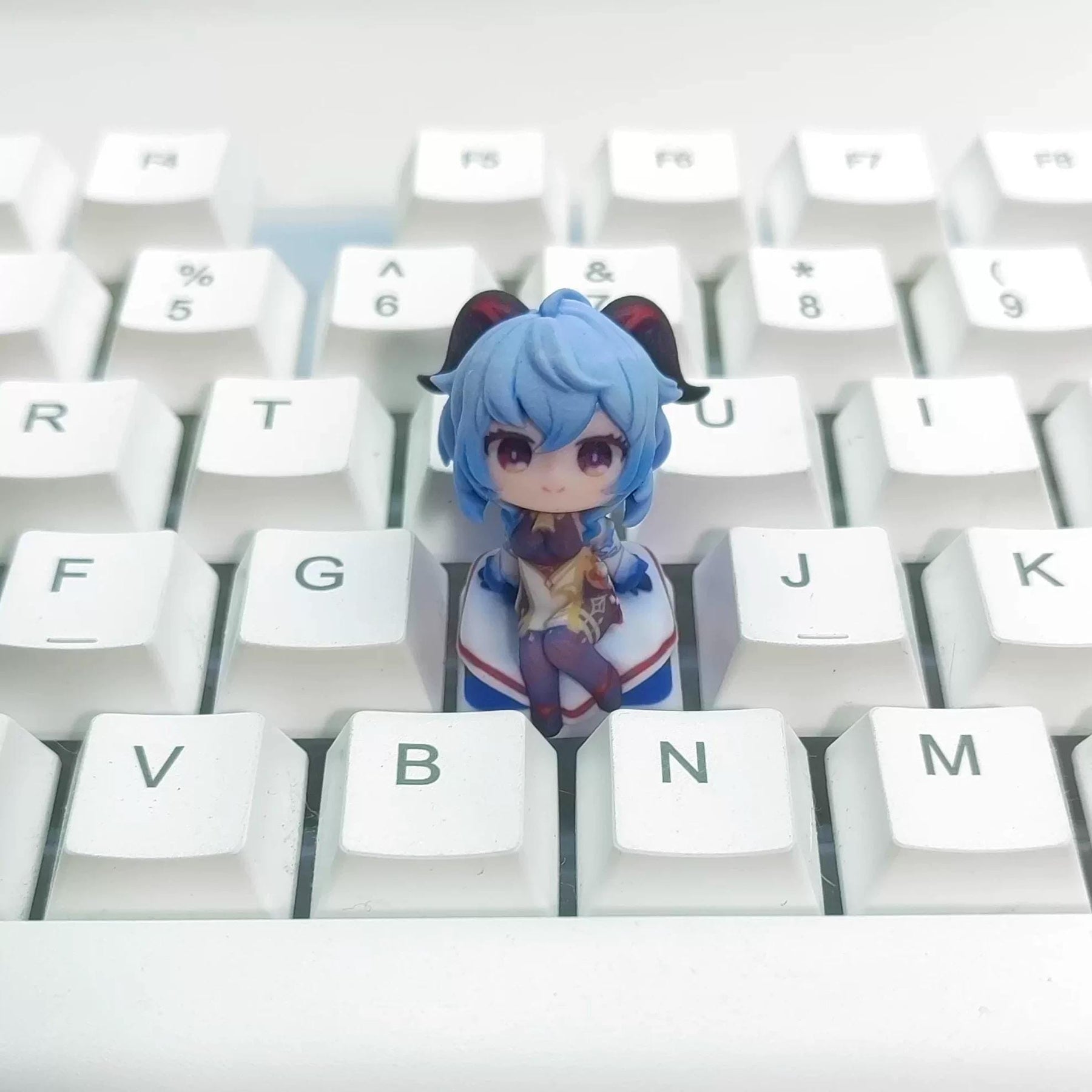 Genshin Impact Ganyu Chibi-Figure Keycap, Desk Decor | Universal Keycap Fit