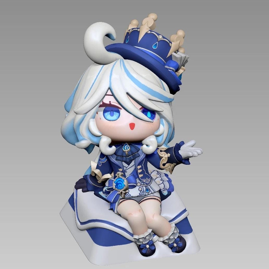 Genshin Impact Furina Chibi-Figure Keycap | Universal Keycap Fit