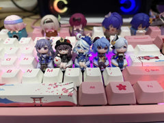 Genshin Impact Shenhe Chibi-Figure Keycap, Desk Decor | Universal Keycap Fit