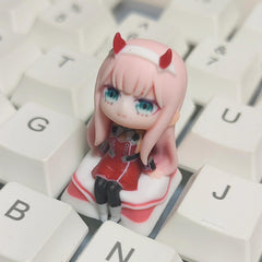 DARLING in the FRANXX Zero Two Chibi-Figure Keycap, Desk Decor | Universal Keycap Fit