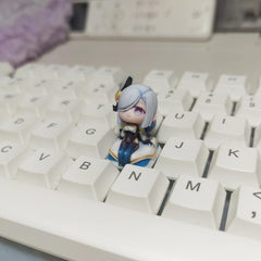 Genshin Impact Shenhe Chibi-Figure Keycap, Desk Decor | Universal Keycap Fit