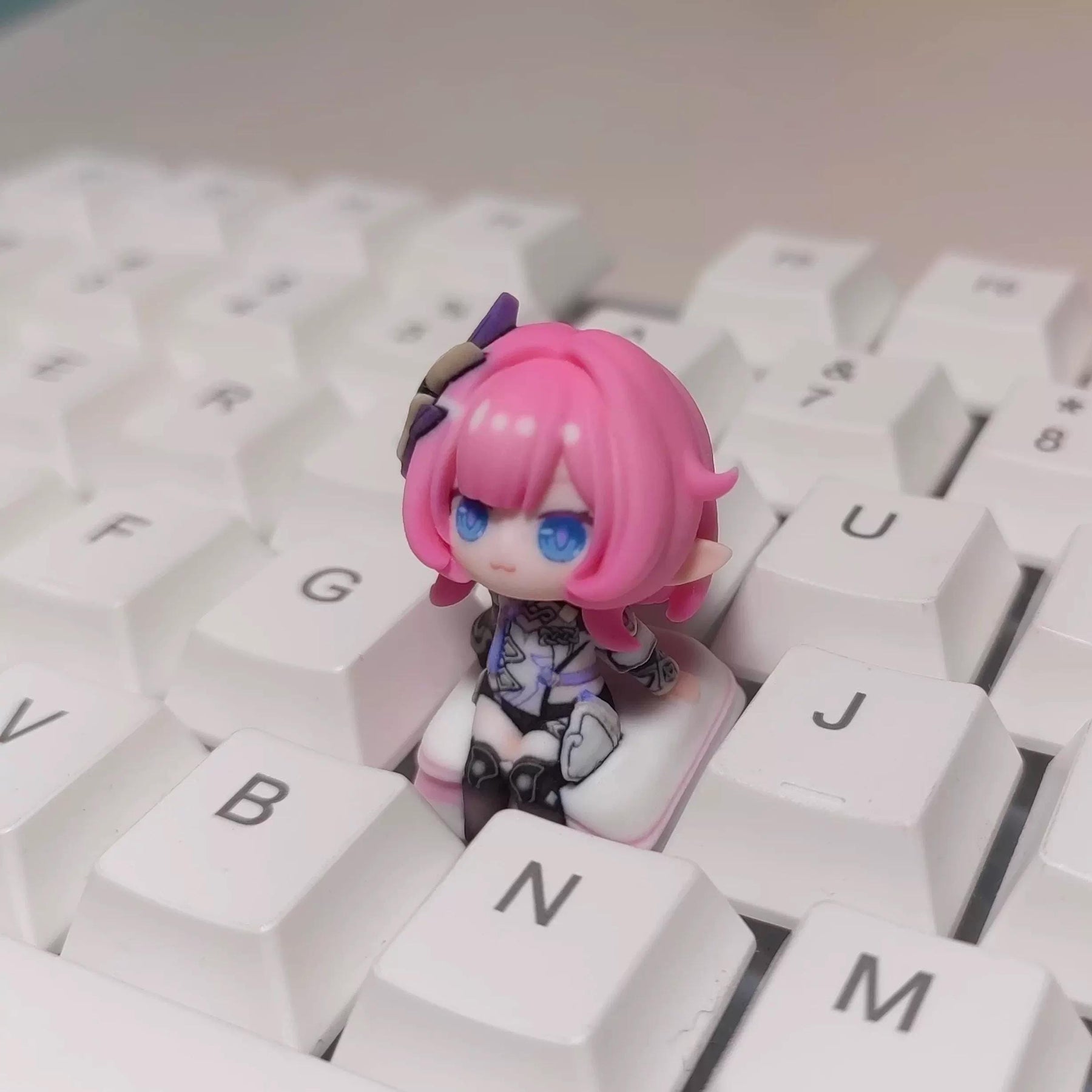 Honkai Star Rail Elysia Chibi-Figure Keycap, Desk Decor | Universal Keycap Fit