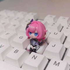 Honkai Star Rail Elysia Chibi-Figure Keycap, Desk Decor | Universal Keycap Fit