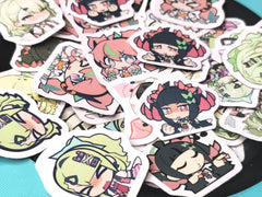 Zenless zone zero Angels of Delusion Bundle ,Chibi Anime Stickers Pack | Kawaii Vintage Cartoon Character Decals for Laptop, Sunna, Aria