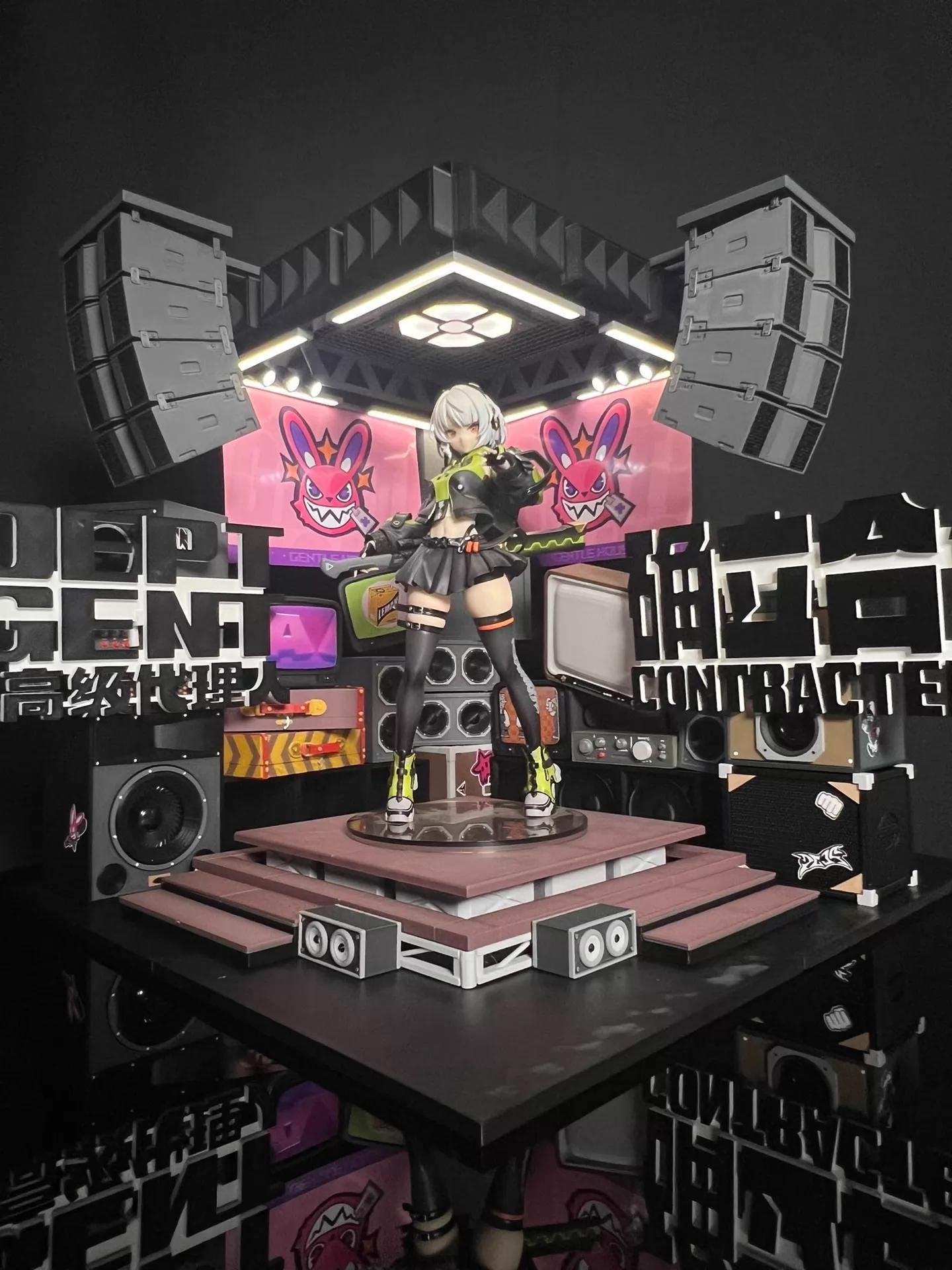 Zenless Zone Zero Gacha Screen Display Diorama – 3D Printed Model, Customizable Faction & Tier Graphics, 40cm Scale for official Figures
