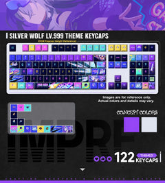 Honkai Star Rail Keycap Set - Silver Wolf Lv.999 | 122 Keys Custom Set | Cherry Profile | Top Printed