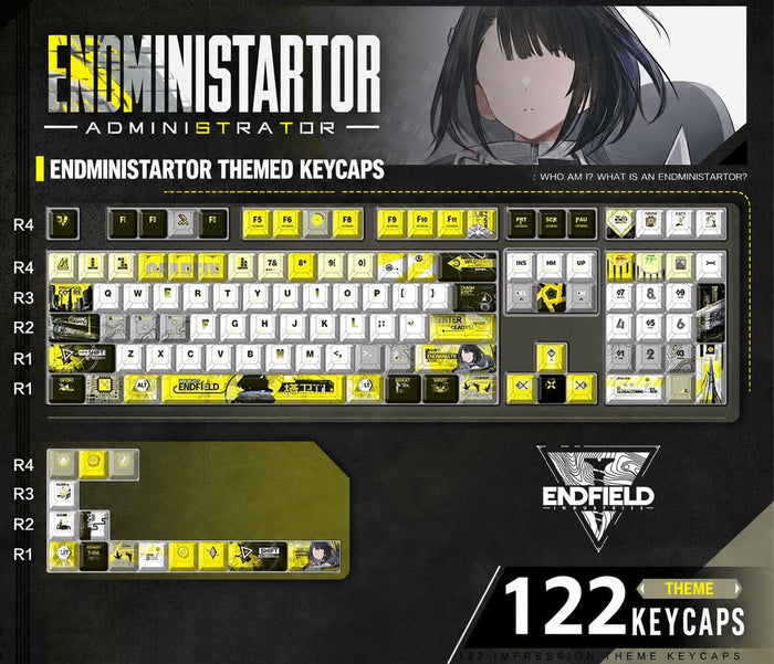 Arknights Endfield Keycap Set - Endministrator 122 Keys Custom Set | Cherry Profile | Top Printed