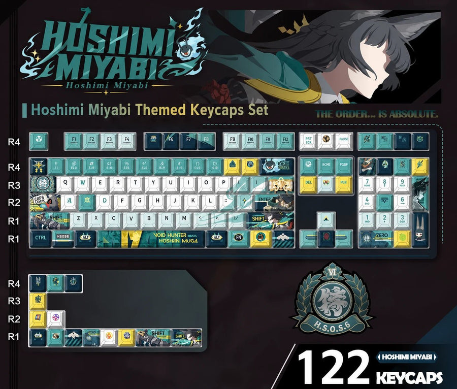 Zenless Zone Zero Keycap Set | Hoshimi Miyabi 122-Key PBT Custom Keyboard Keycaps - KSS ANIMEZenless Zone Zero Keycap Set | Hoshimi Miyabi 122-Key PBT Custom Keyboard Keycaps